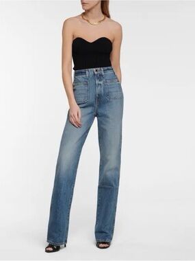 KHAITE Light Blue Straight-Leg Jeans
